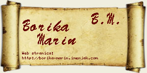 Borika Marin vizit kartica